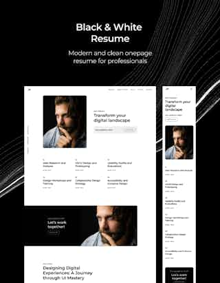 Black & White Resume by Jan Malte De Breuyn