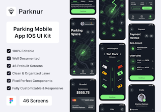 Parknur - Parking Mobile App UI Kit