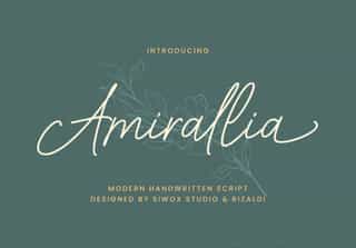 Amirallia - a handwritten script