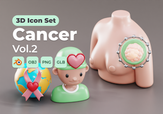 Cancer Vol.2 3D Icons Set