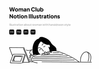 Woman Club Notion Illustrations