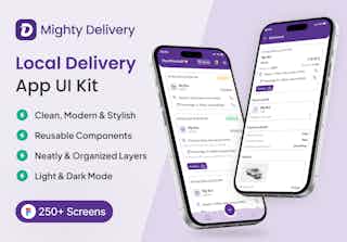 Mighty Delivery - on-demand delivery app UI Kit