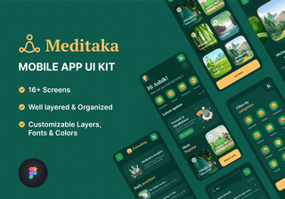 Meditaka-Mobile App UI kit for meditation