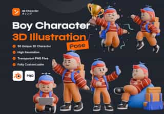 Boy 3D Character Poses