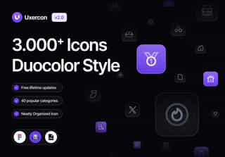 3000+ Duocolor Icon Styles | Uxercon Icon Library v2.0