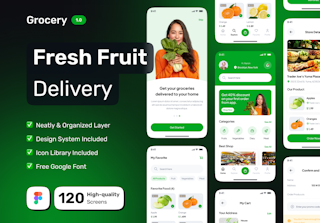 Grocery - Fresh Fruit Delivery App UI Kit