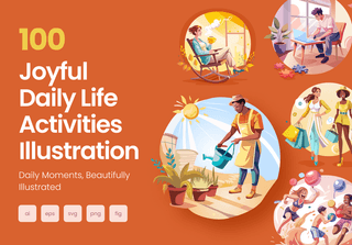 Joyful Life Illustration Set