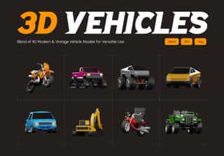 3D Vehicle Models Set