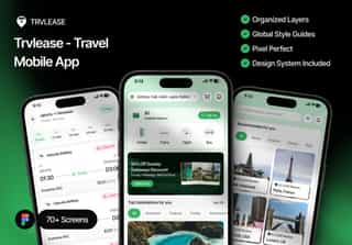 TRVLEASE - Travel Mobile App UI Kit