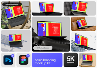 Macbook Pro Mockups - Basic Branding Mockup Kit