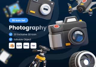 Photography 3D Icon Set