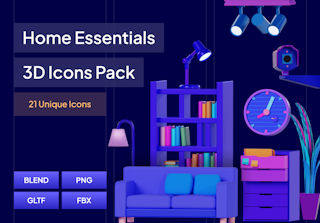 Home Essentials 3D Icons Pack