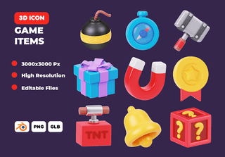 Game Items Vol 1 3D Icon Pack