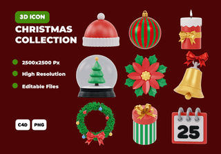 Christmas Collection 3D Icon Pack