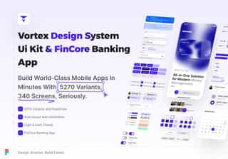 Vortex Design System UI Kit & FinCore Banking App