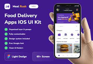 Meal Rush - Food Delivery Mobile App UI Kits