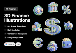 3D Finance & Banking Icon Pack