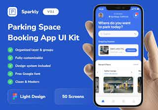 Sparkly - Parking Space Booking Mobile App UI Kit