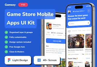 Gamezy - Game Store Mobile App UI Kits