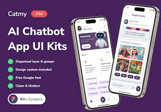 Catmy - AI Chatbot Mobile App UI Kits