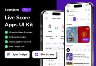 SportEcho - Football Live Score Mobile App UI Kit