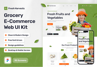 Fresh Harvest - Grocery E-Commerce Web UI Kit