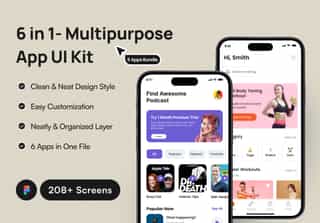 6 in 1 - Multipurpose App UI Kit