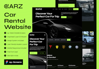 CARZ - Car Rental Website UI Kit