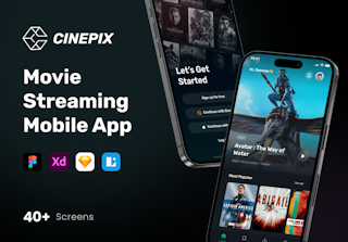 Cinepix -  Movie Streaming Mobile App UI Kit