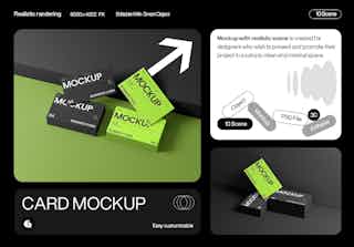 Black and Green Business Card Mockup Template