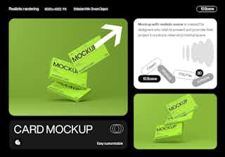 Vibrant Green Business Card Mockup Template