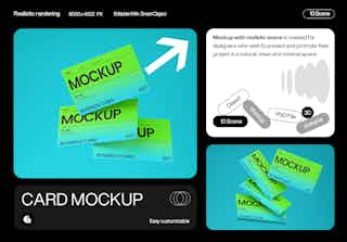 Bright Gradient Business Card Mockup Template