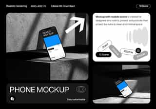 Modern Smartphone Mockup with Shadow Effects