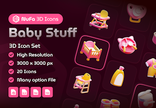 Baby Stuff 3D Icon Set