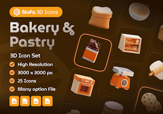 Bakery & Pastry 3D Icon Set