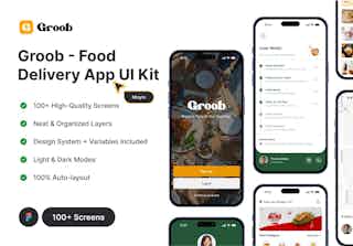 Groob: Food Delivery App UI Kit