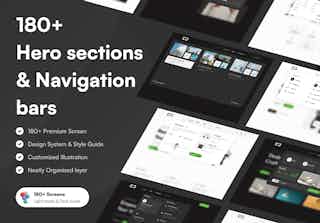 Modern Navigation Bars & Hero Sections UI Kit