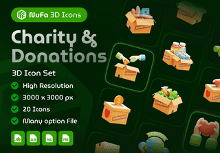 Charity & Donations 3D Icon Set