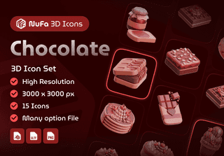 Chocolate 3D Icon Set