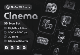 Cinema 3D Icon Set