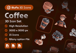 Coffee 3D Icon Set