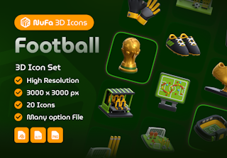 3D Football Icon Set