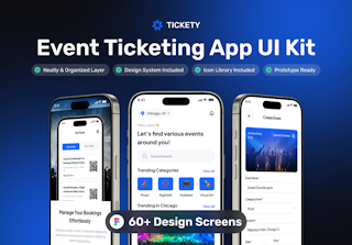 Tickety - Event Management and Ticketing App UI Kit