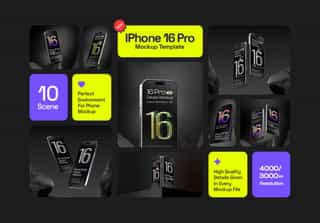 iPhone 16 Pro Mockups - 10 Scenes