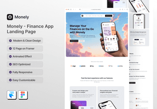 Monely - Finance App & Startup Framer Template