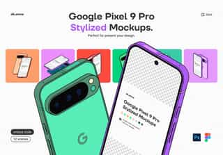 Google Pixel 9 Pro Stylized Mockups