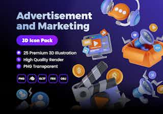 Advertisement & Marketing 3D Illustrations