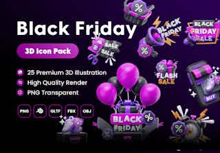 Black Friday 3D Illustrations Pack