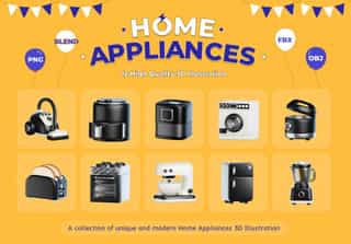 Home Appliances 3D Icon Set