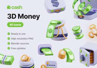 Cash - Money 3D  Icons